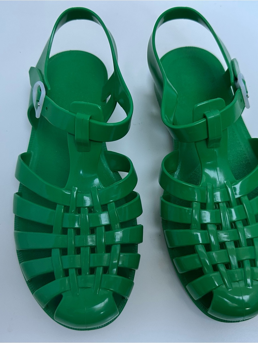 Green Womens Jelly Fisherman Sandals
